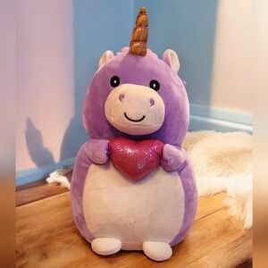 Kellytoy Squishmallows Valentine’s Purple Tara the Unicorn Hug Mee Plush 10”